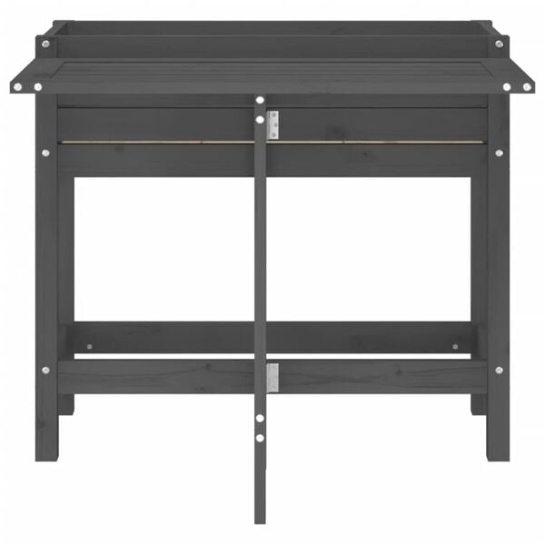 vidaXL Jardinière de jardin avec dessus pliable gris bois pin massif