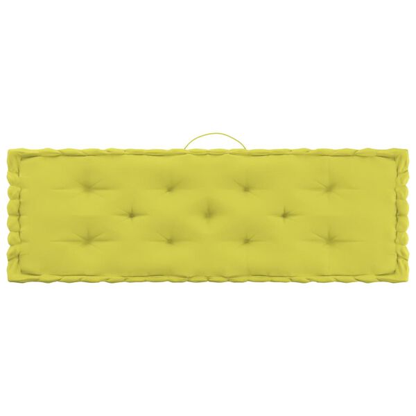 vidaXL Coussins de plancher de palette lot de 3 Vert pomme Coton