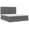 vidaXL Lit avec rangement et matelas Gris fonc&eacute; 160 x 200 cm Polyester