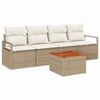 vidaXL Ensemble de canap&eacute; de jardin 5 pc Beige et cr&egrave;me polyrotin