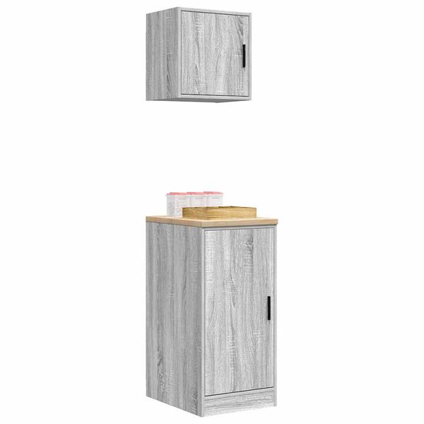 vidaXL Armoires de garage 2 pcs sonoma gris bois d'ing&eacute;nierie