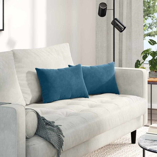 vidaXL Coussins de canap&eacute; 2 pcs Bleu 50 x 30 cm