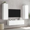 vidaXL Meuble TV mural avec lumi&egrave;res LED blanc 80x35x41 cm