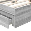 vidaXL Lit de Rangement Gris Sonoma 135 x 190 cm Bois d'ing&eacute;nierie
