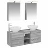 vidaXL Ensemble de mobilier de salle de bain 5 pc Sonoma gris