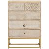 vidaXL Commode 55x30x76 cm bois massif de manguier et fer