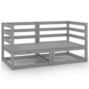 vidaXL Canap&eacute; &agrave; 2 places de jardin Gris Bois de pin solide