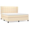 vidaXL Sommier &agrave; lattes de lit avec matelas Cr&egrave;me 180x200 cm Tissu