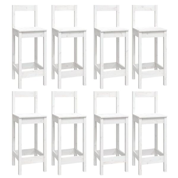 vidaXL Ensemble de bar 9 pcs Blanc Bois de pin massif