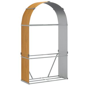 vidaXL Porte-b&ucirc;ches aspect bois 120x45x210 cm acier galvanis&eacute;