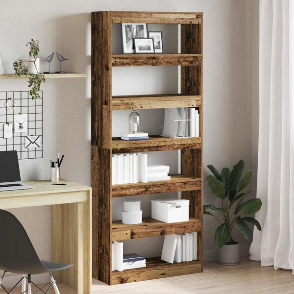 vidaXL Biblioth&egrave;que Bois ancien 80 x 30 x 198 cm Bois d'ing&eacute;nierie