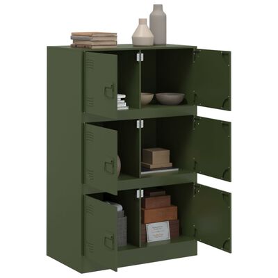 vidaXL Buffet vert olive 67x39x107 cm acier