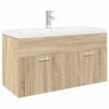vidaXL Armoire lavabo de salle de bain et bassin int&eacute;gr&eacute; ch&ecirc;ne sonoma