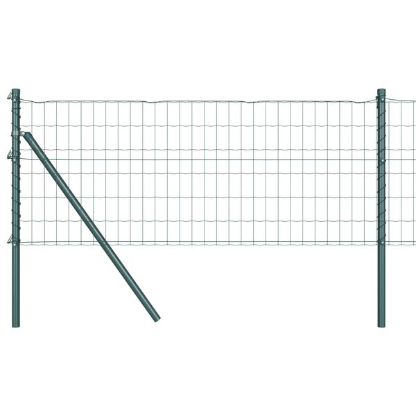 vidaXL Cl&ocirc;ture avec poteau Vert 0,6 x 10 m Acier et PVC