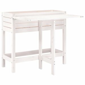 vidaXL Jardini&egrave;re de jardin avec plateau pliant blanc bois pin massif