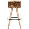 vidaXL Tabourets de bar lot de 2 cuir véritable et bois de manguier