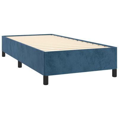 vidaXL Cadre de lit Bleu foncé 100x200 cm Velours