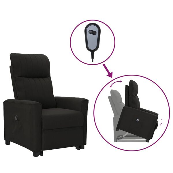 vidaXL Fauteuil Noir Tissu