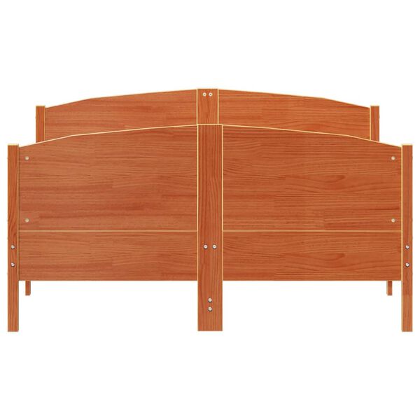 vidaXL Cadre de lit sans matelas cire marron 120x190cm bois pin massif