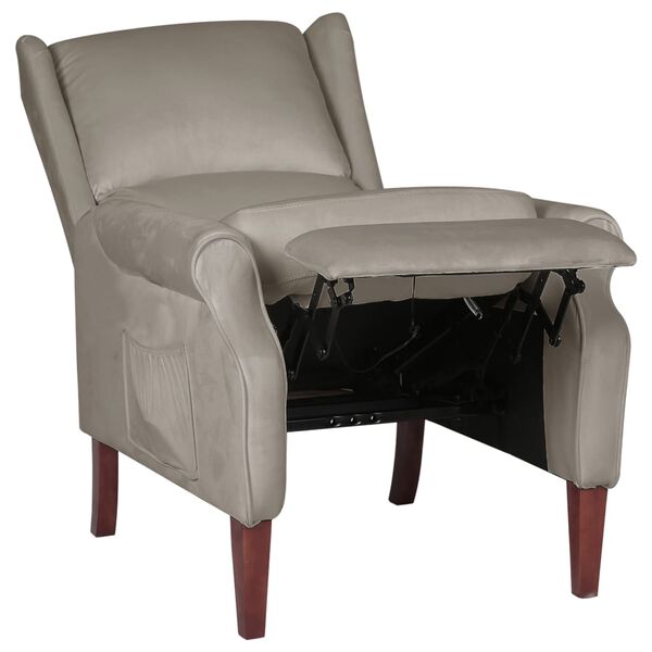 vidaXL Fauteuil inclinable Gris clair Velours