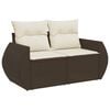 vidaXL Salon de jardin 4 pcs avec coussins marron r&eacute;sine tress&eacute;e