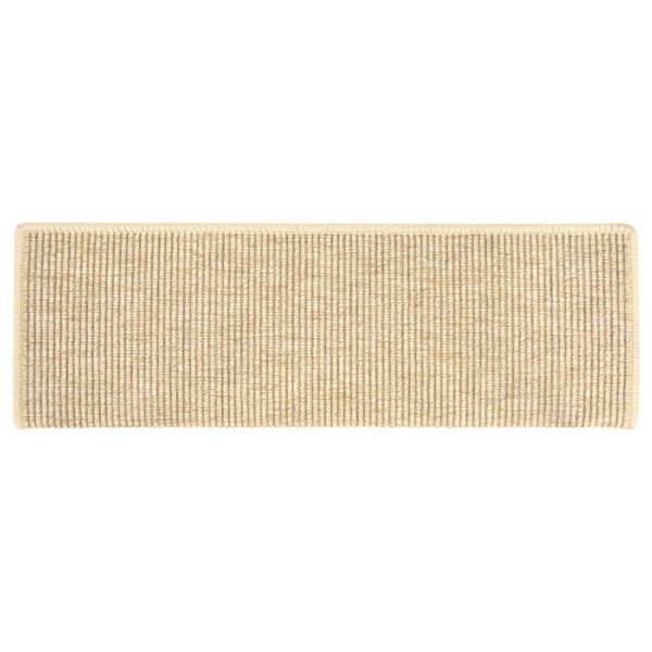 vidaXL Tapis d'escalier 15 pi&egrave;ces 65 x 21 x 4 cm Beige clair Bord rectangulaire