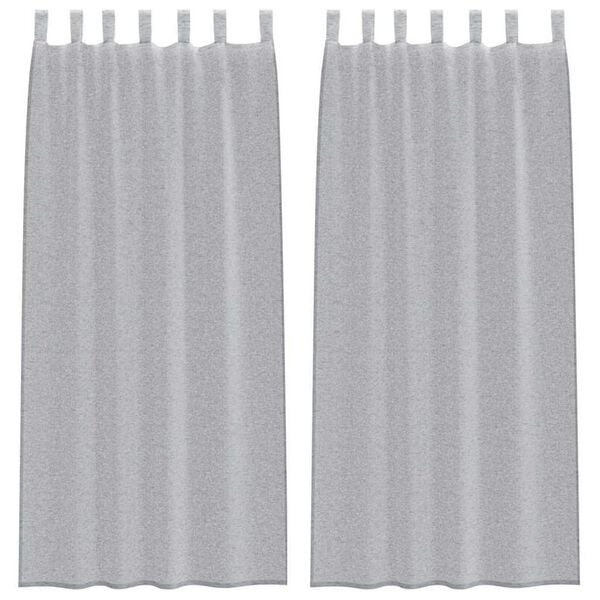 vidaXL Rideau en Voile 2 pcs Gris foncé 225 x 140 cm Polyester