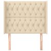 vidaXL T&ecirc;te de lit avec oreilles Cr&egrave;me 93x16x118/128 cm Tissu