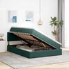 vidaXL Lit avec rangement et LED Vert fonc&eacute; 140 x 200 cm Velours