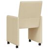 vidaXL Chaises de Salle &agrave; Manger avec Roues 2 pcs Cr&egrave;me tissu