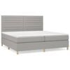 vidaXL Sommier &agrave; lattes de lit avec matelas Gris clair 200x200cm Tissu