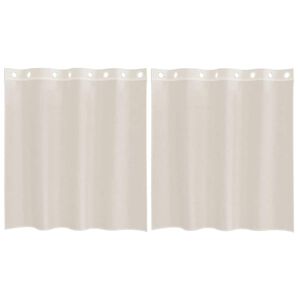 vidaXL Rideaux en voile avec &oelig;illets 2 pcs cr&egrave;me 140x140 cm