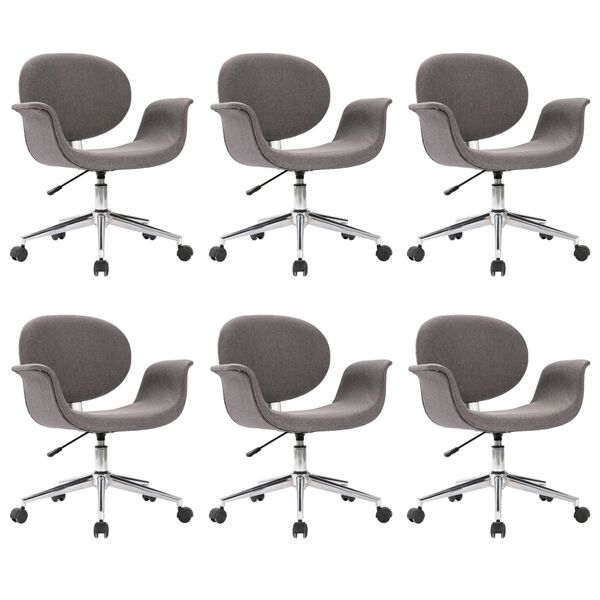 vidaXL Chaises pivotantes &agrave; manger lot de 6 gris tissu