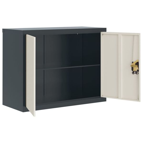 vidaXL Classeur anthracite et blanc 90x40x70 cm acier