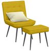 vidaXL Chaise de relaxation avec tabouret jaune velours