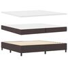 vidaXL Lit &agrave; ressorts avec matelas Marron fonc&eacute; 200 x 200 cm tissu