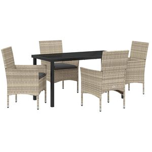 vidaXL Ensemble de salle &agrave; manger pour jardin 5 pcs Gris clair