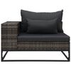 vidaXL Salon de jardin 3 pcs avec coussins R&eacute;sine tress&eacute;e Gris
