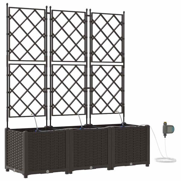 vidaXL Cache-pot de jardin 3 pcs Marron Acier