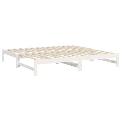 vidaXL Lit coulissant Blanc 2x(90x200) cm Bois de pin massif