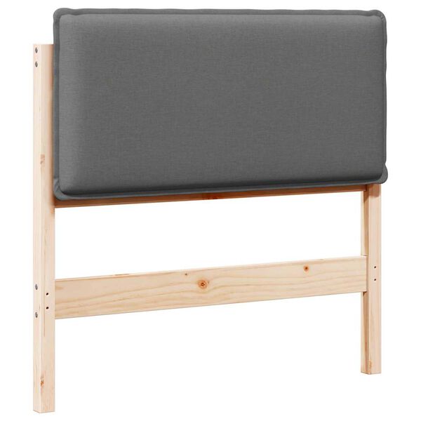 vidaXL T&ecirc;te de lit capitonn&eacute;e Gris Naturel et Clair 75 cm Pin massif