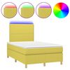 vidaXL Sommier &agrave; lattes de lit et matelas et LED Vert 120x200 cm Tissu