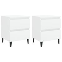 vidaXL Tables de chevet 2 pcs blanc 40x35x50 cm bois d'ingénierie