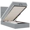 vidaXL Lit ottoman avec matelas et LED gris clair 90x200 cm tissu