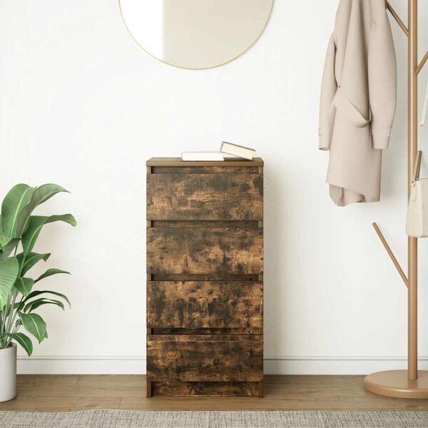 vidaXL Buffet ch&ecirc;ne fum&eacute; 37,5x35x76 cm bois d'ing&eacute;nierie