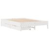 vidaXL Cadre de lit sans matelas blanc 135x190 cm bois de pin massif