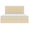 vidaXL Lit avec rangement et LED avec LED Cr&egrave;me 160 x 200 cm Polyester