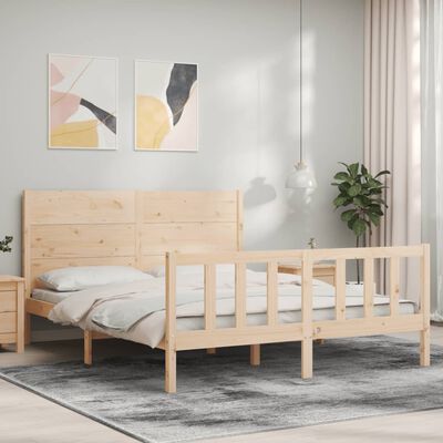 vidaXL Cadre de lit sans matelas bois de pin massif