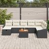 vidaXL Ensemble de canap&eacute; de jardin avec coussin 9 pcs Noir polyrotin