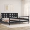 vidaXL Cadre de lit sans matelas noir 200x200 cm bois massif